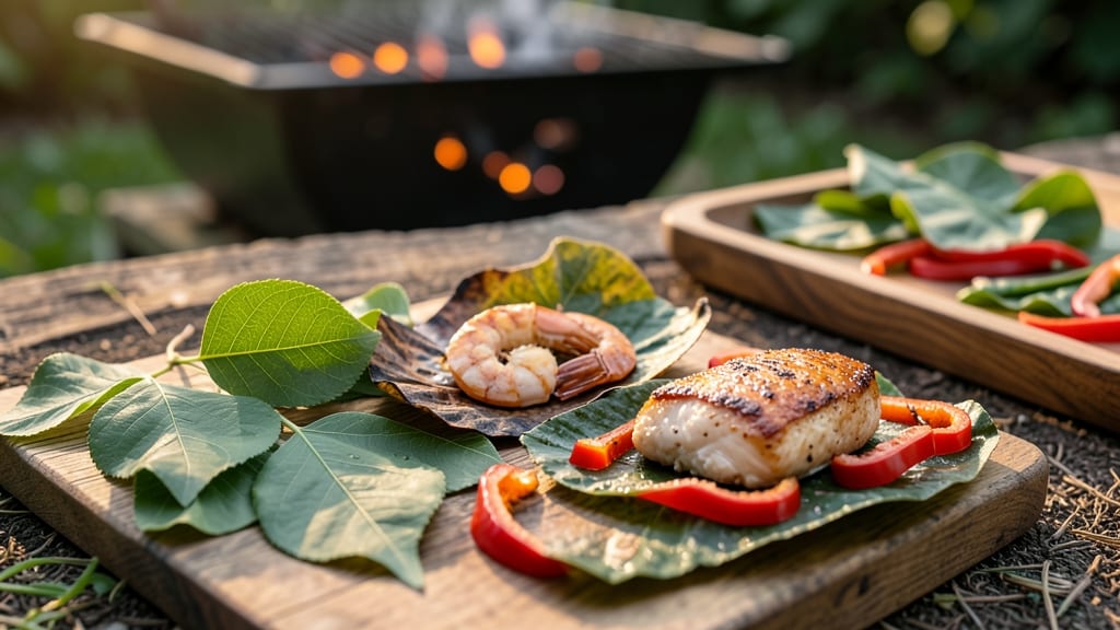 Grilled Cherry Leaf Wraps with Fillings
