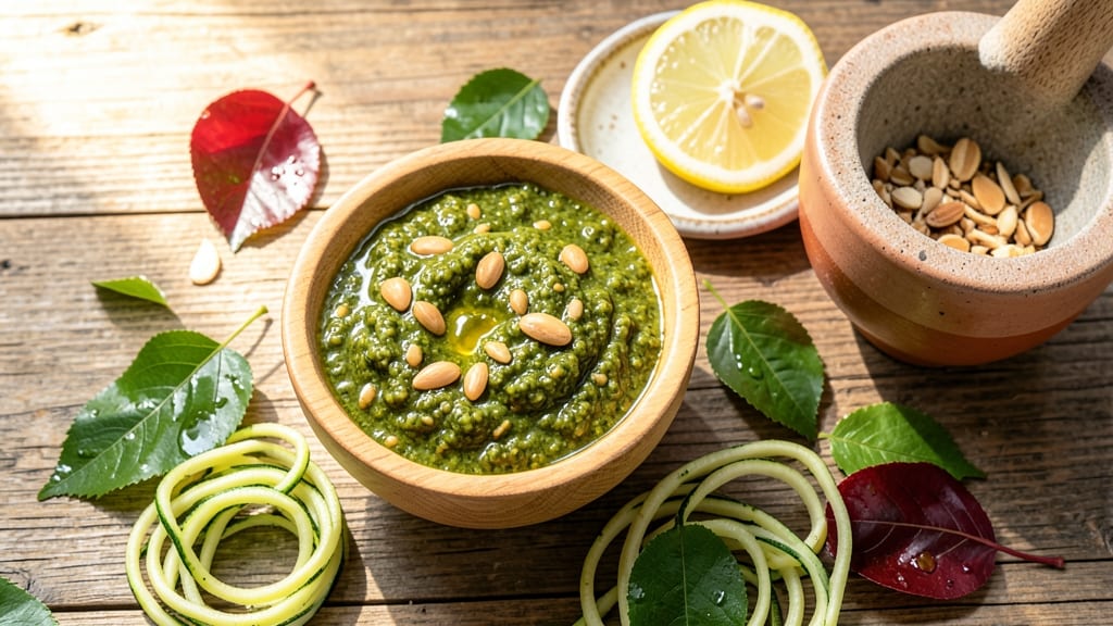 Cherry Leaf Pesto for Pasta Dishes